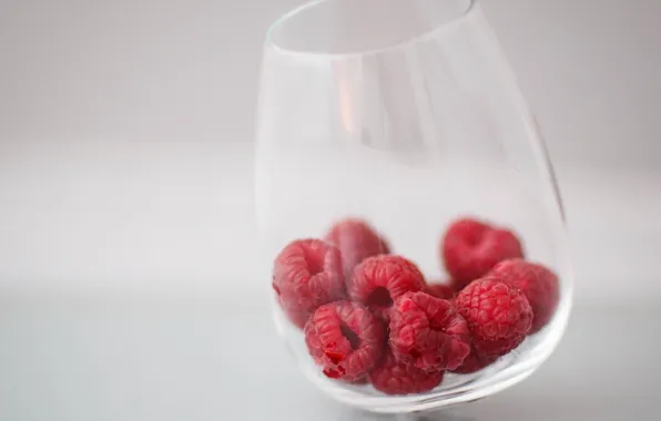 Macro, raspberry, glass