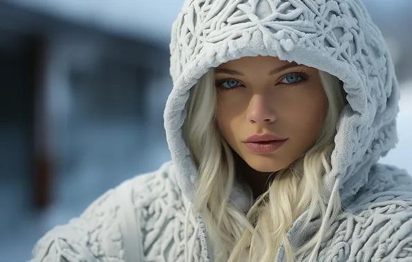 Girl, blonde, blue-eyed, ai art