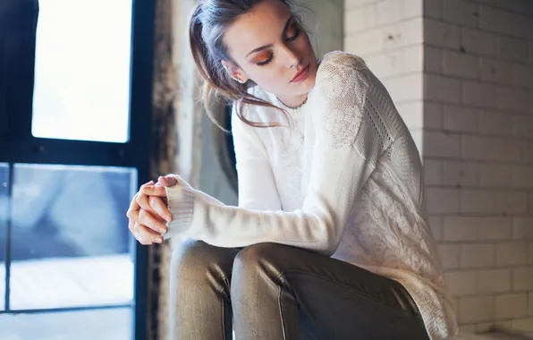 Girl, pose, sitting, Sam Robinson