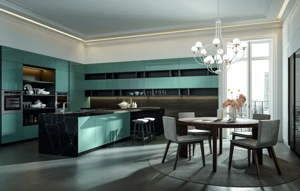 Style, interior, Italy, kitchen, dining room, dining area, Italian design, Ubu Kitchen