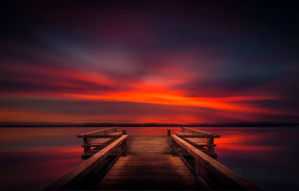 The sky, landscape, Marina, wooden
