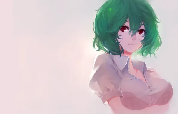 Girl, background, art, green hair, touhou, kazami yuuka, sola7764