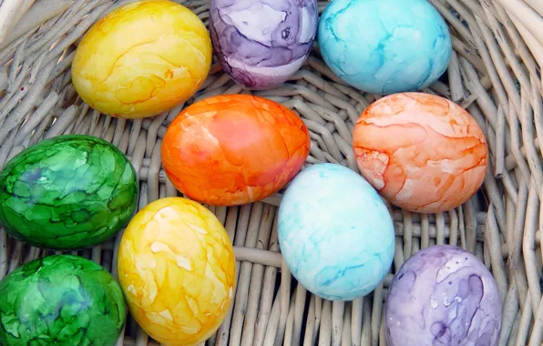 Eggs, Easter, basket, Sunday, krashenka