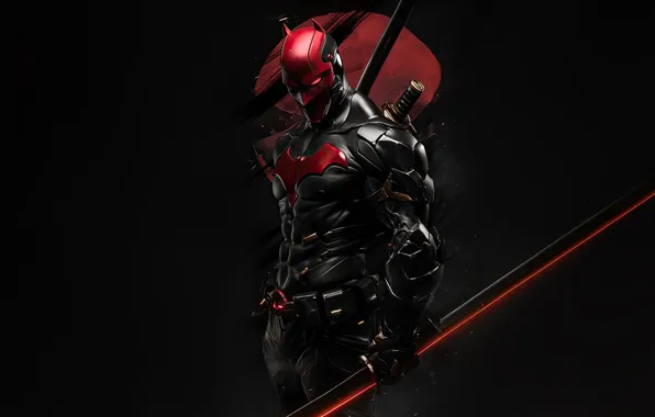 Picture samurai, red hood, meets