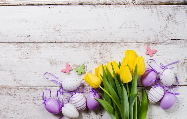Picture flower, yellow, tulips, eggs, easter