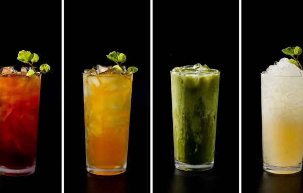 Collage, drinks, cocktails