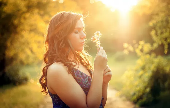 Girl, light, portrait