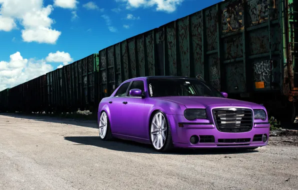 Picture Chrysler, wheels, 300, vossen, purple, frontside