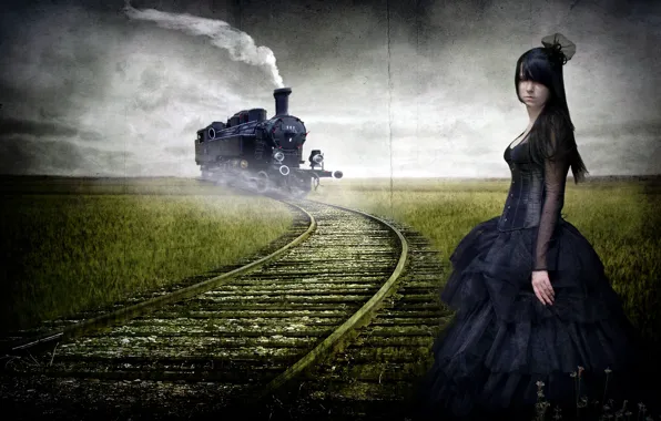 Picture road, girl, style, train