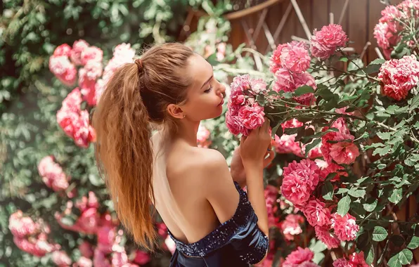 Picture dress, flowers, black dress, A Diakov George
