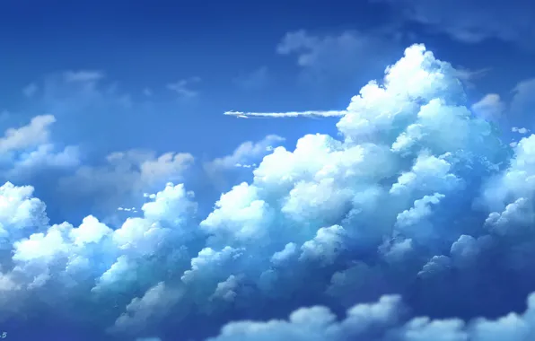 Picture the sky, clouds, fluffy