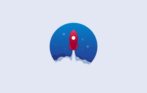 Picture space, stars, minimalism, rocket, space