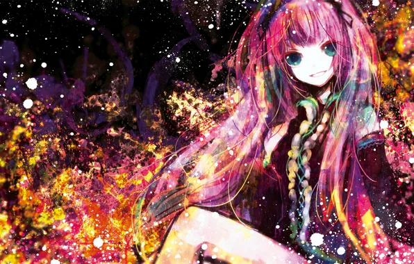 Girl, smile, art, vocaloid, Vocaloid