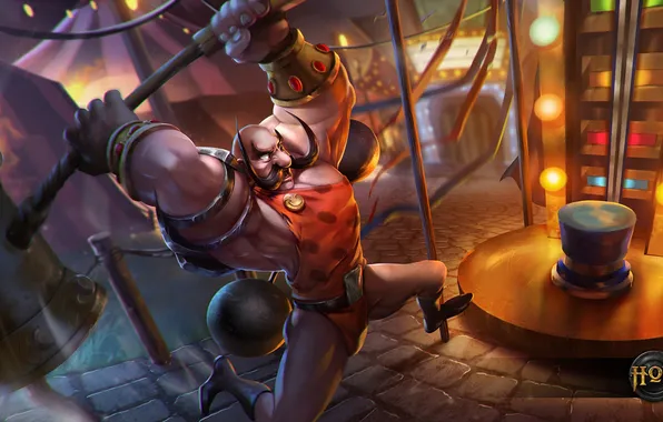 Picture mustache, man, hammer, hon, strongman, Heroes of Newerth, Hammer storm, CarnyStorm
