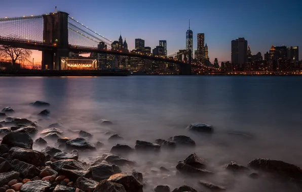 Picture night, new york city, dusk, cityscape, lee filters, dumbo