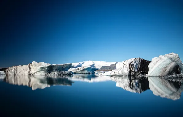 Picture ice, sea, rocks, Iceland