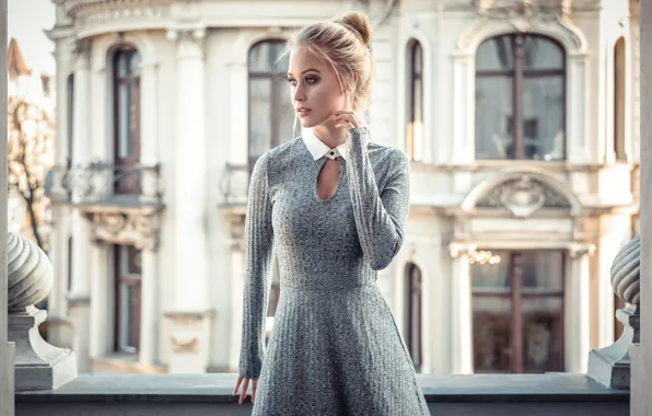 Picture girl, dress, photo, photographer, model, lips, blonde, building