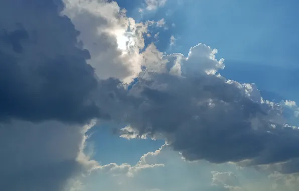 Summer, the sky, the sun, clouds, clouds, storm clouds