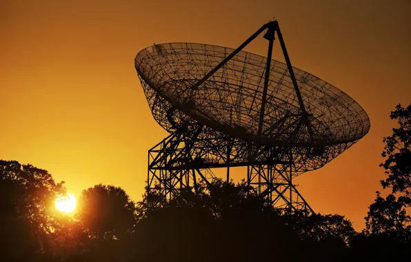 The sun, dawn, Antenna, Radio telescope