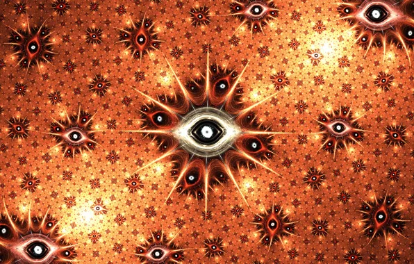 Eyes, rays, abstraction, eyes, lights, pattern, graphics, characters