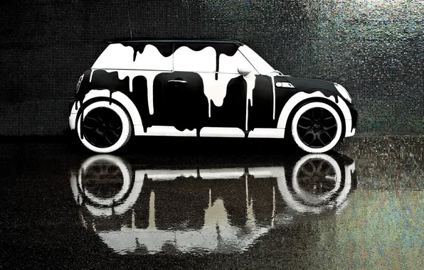 White, water, reflection, background, paint, black, stains