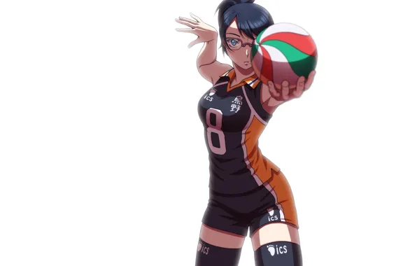 Picture girl, the ball, art, volleyball