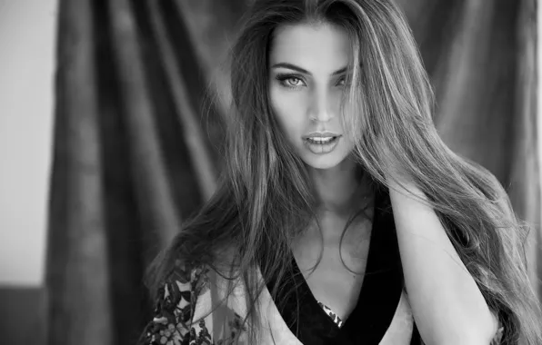 Look, hair, sponge, black and white, Valentina Kolesnikova