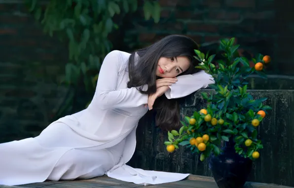Picture face, dress, Asian