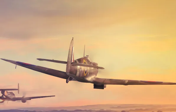 Picture aviation, art, aircraft, The second world war