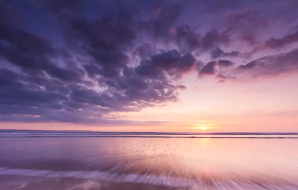 Sea, the sky, clouds, sunset