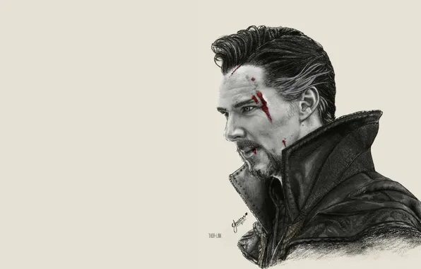 Blood, art, Benedict Cumberbatch, Benedict Cumberbatch, Doctor Strange, Doctor Strange, Stephen Strange, by thor link