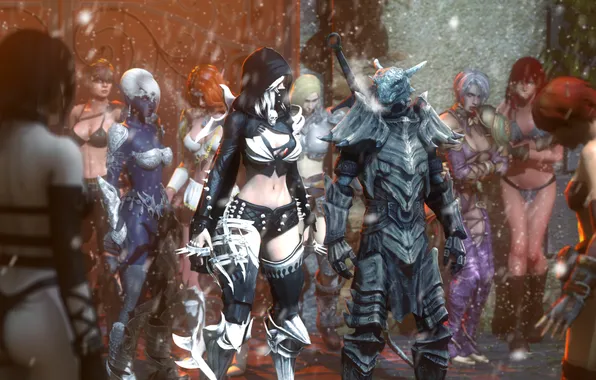 Ass, girls, warrior, art, armor