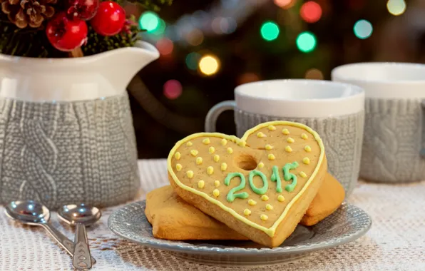 Decoration, heart, cookies, Christmas, New year, Christmas, decoration, xmas