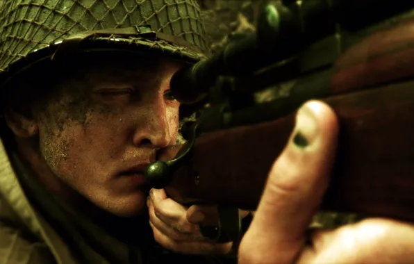 Picture weapons, soldiers, sniper, rifle, aiming, saving private Ryan