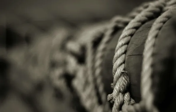 Picture post, rope, b/W