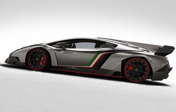 Picture Lamborghini, Strip, Wheel, Silver, Italy, Side view, Veneno