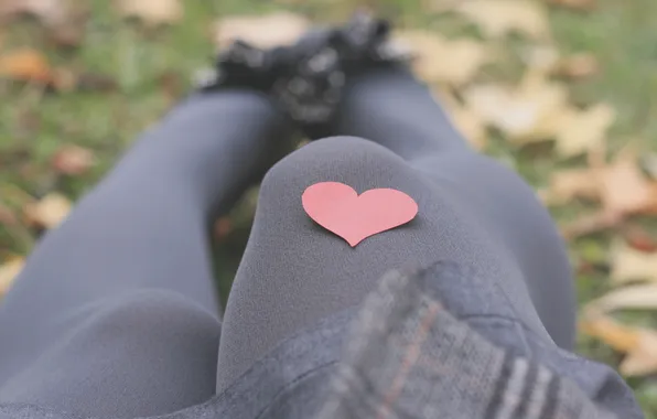 Picture girl, red, feet, mood, heart, girl, tights, heart