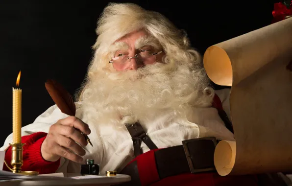 Letter, candle, New Year, Christmas, beard, Santa Claus, Santa Claus, Christmas