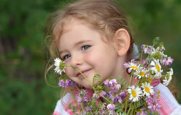 Picture summer, flowers, mood, girl