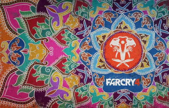 Picture weapons, patterns, paint, elephant, head, Far Cry 4
