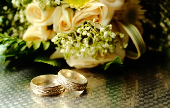 Picture bouquet, ring, wedding