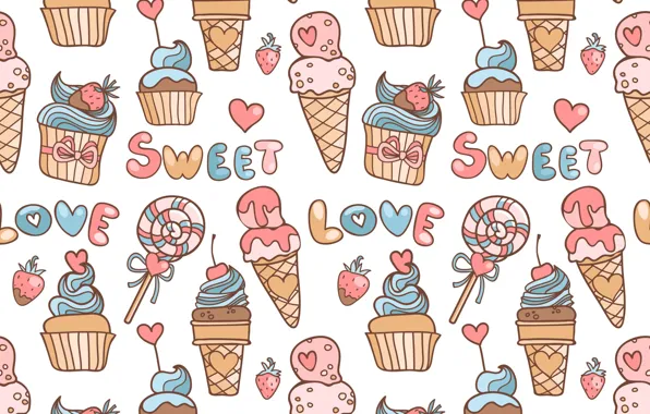 Picture summer, background, texture, design, pattern, Sweets