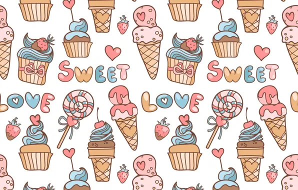 Summer, background, texture, design, pattern, Sweets