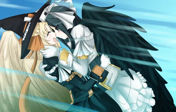 Girl, wings, hat, anime, art, Margot Knight, Malga Naruze, Horizon in the heart of the …