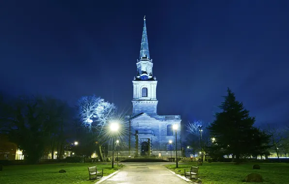 England, the evening, backlight, Church, Wolverhampton