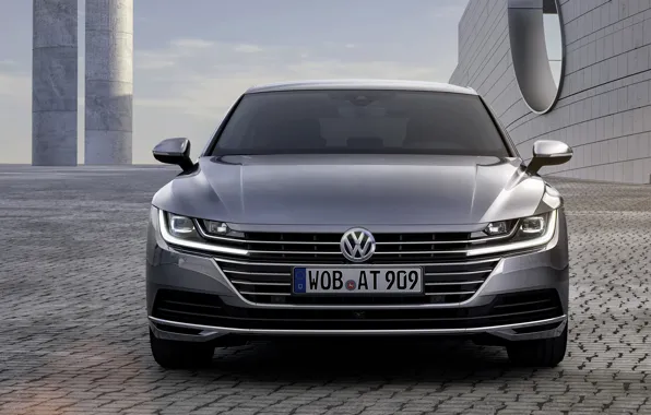 Volkswagen, front view, 2018, Elegance, liftback, 2017, Arteon, gray-silver