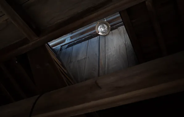 Background, lamp, attic