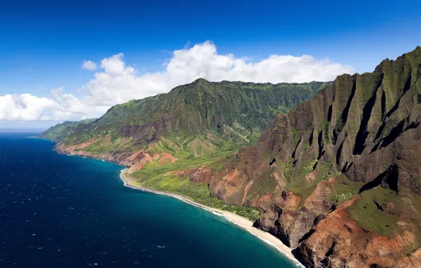Sea, rocks, Hawaii, USA, the island of Kauai, State Park Napali coast