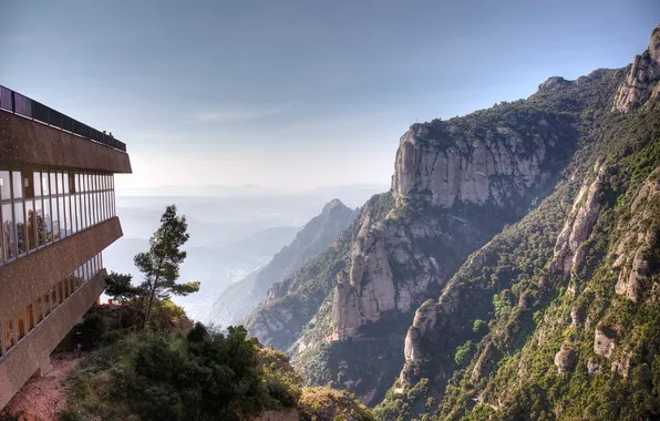 Picture mountains, view, valley, the hotel, the monastery