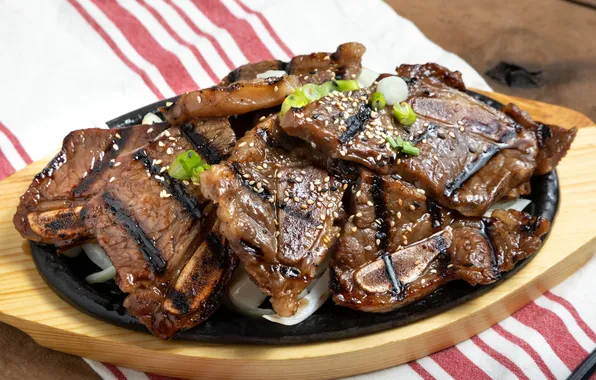 Picture beef, short ribs, Heart, Korean style